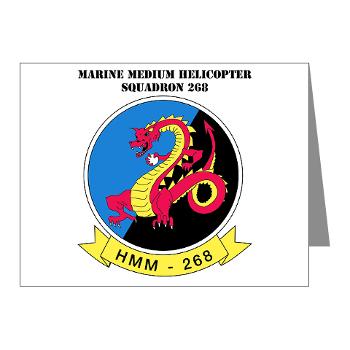 MMHS268 - M01 - 02 - Marine Medium Helicopter Squadron 268 with Text - Note Cards (Pk of 20) - Click Image to Close